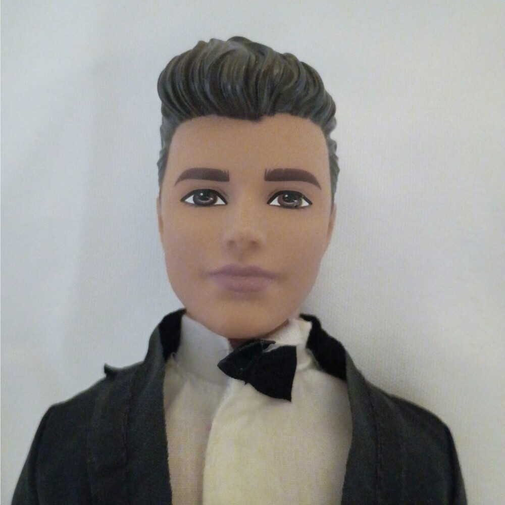 Ken Doll w/Tuxedo + White Shoes Brown Hair/Eyes Wedding Prom Holiday